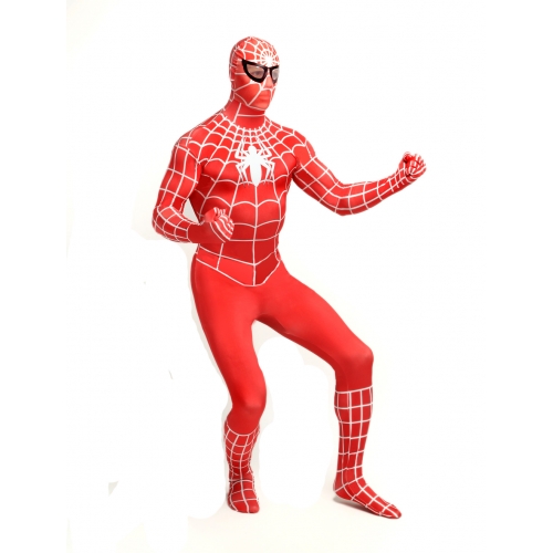 Red Zentai Spiderman Halloween Costume